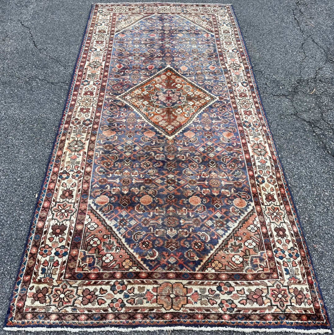 ANTIQUE PERSIAN HERIZ HAND KNOTTED RUG, 4.7 x 10.3 (140cm x 312cm)