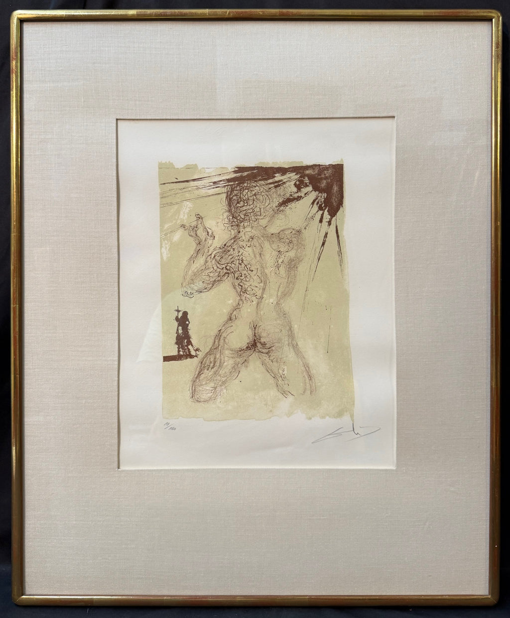 SALVADOR DALI (1904-1989) HAND SIGNED, LIMITED-EDITION LITHOGRAPH TITLED LE PECHEUR WITH COA, 24IN x 30IN (61cm x 76cm)