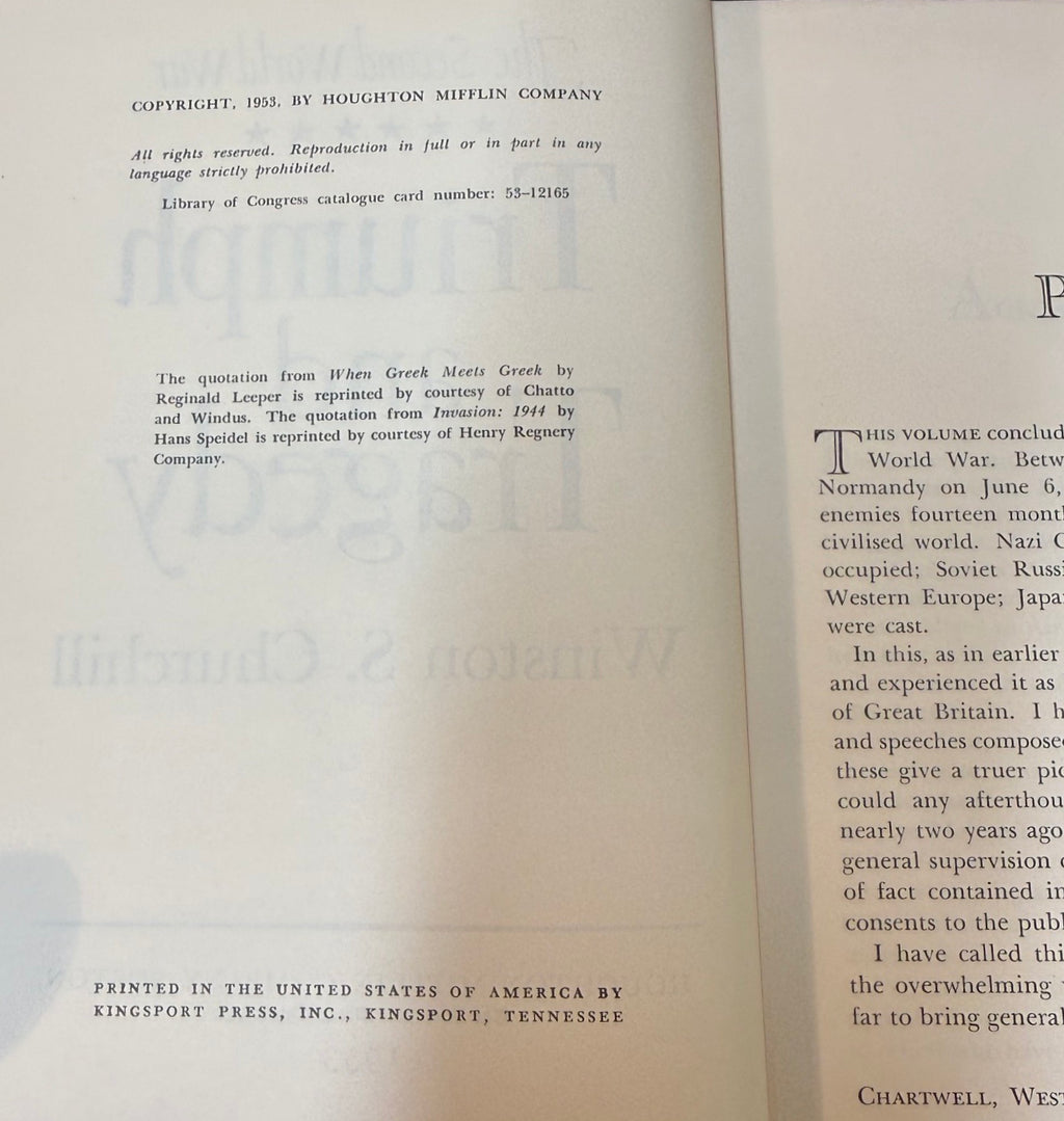 WINSTON CHURCHILL WWII COMPLETE 6-VOLUME HISTORY & ART MEMOIR, 8-BOOK COLLECTION