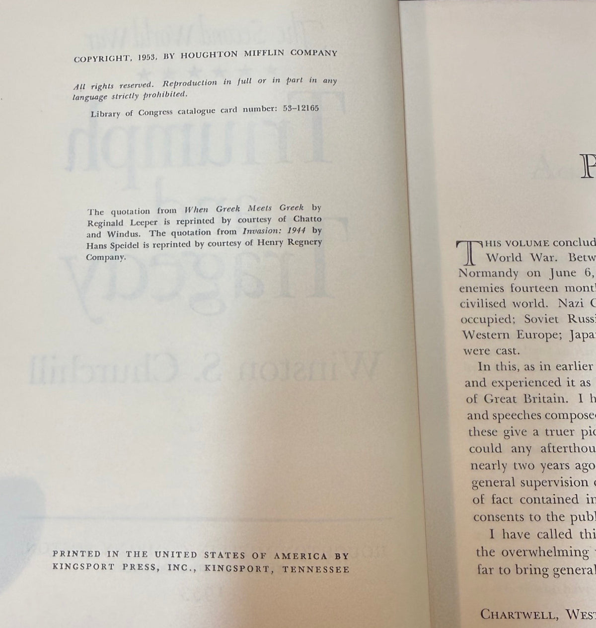 WINSTON CHURCHILL WWII COMPLETE 6-VOLUME HISTORY & ART MEMOIR, 8-BOOK COLLECTION
