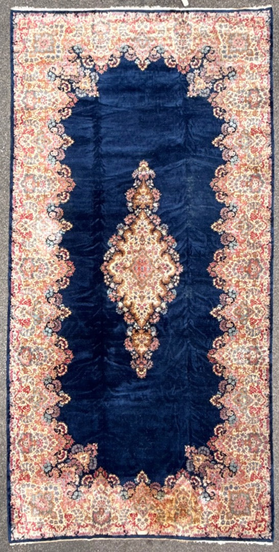 MANSION SIZED VINTAGE PERSIAN KERMAN HAND KNOTTED RUG WITH 200+ KPSI, 9.8 x 19.6 (294cm x 594cm)
