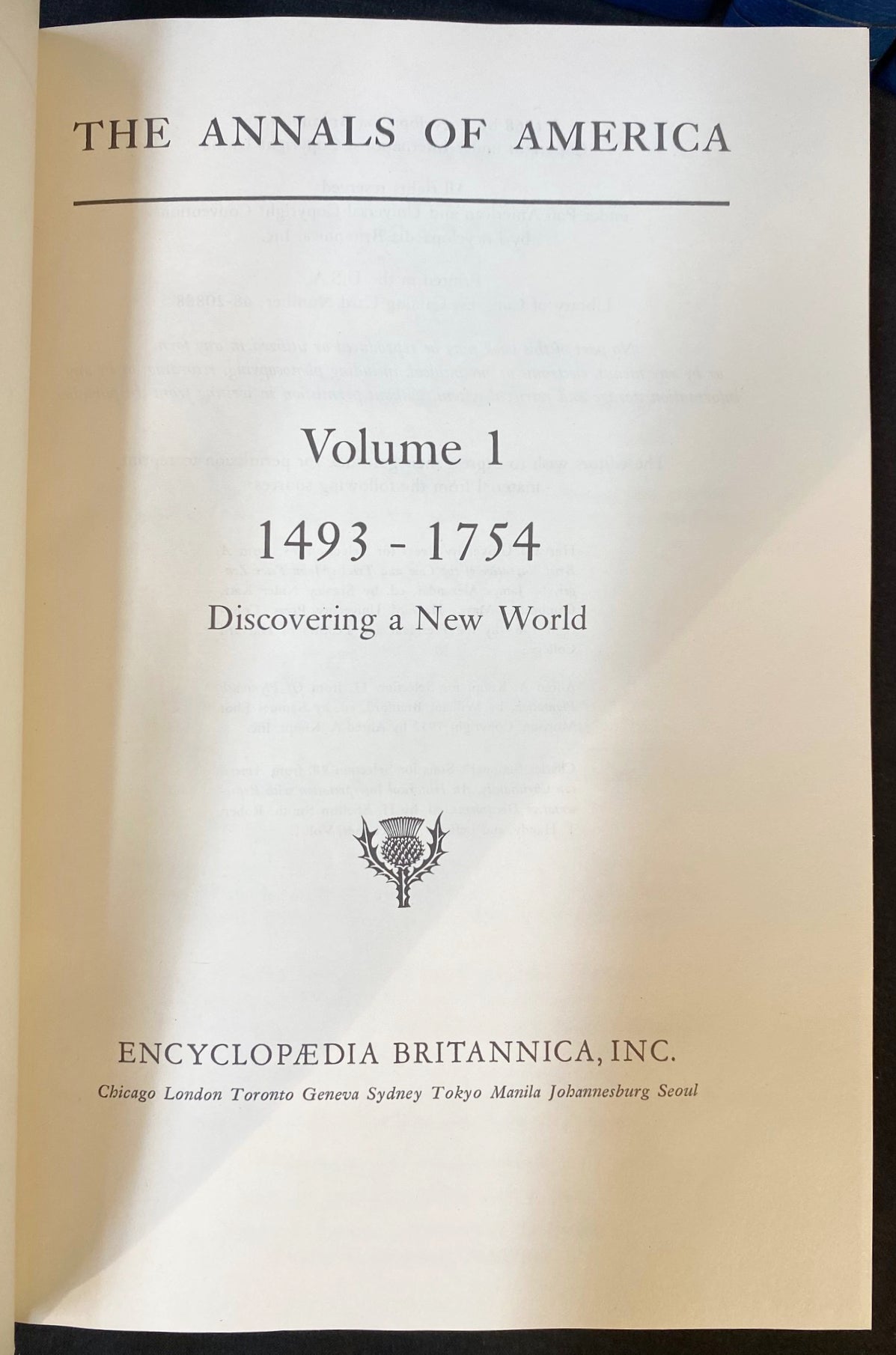 THE ANNALS OF AMERICA, 21 VOLUMES, 1968