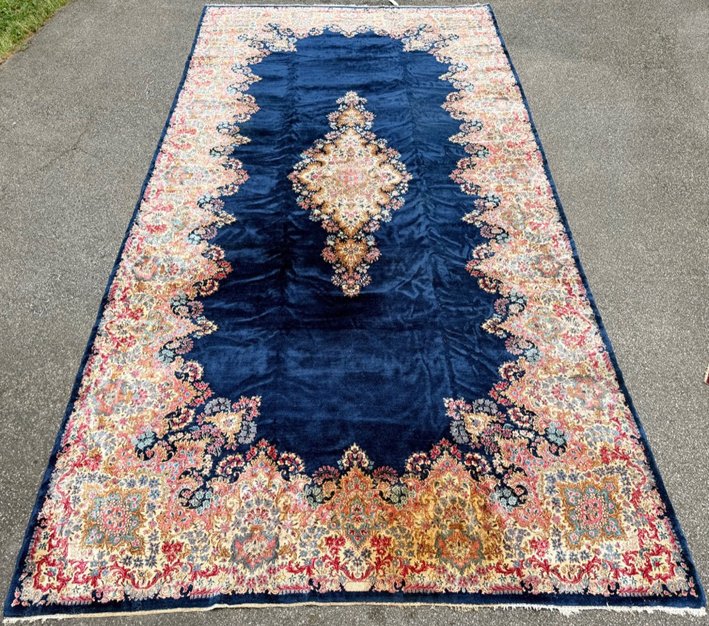 MANSION SIZED VINTAGE PERSIAN KERMAN HAND KNOTTED RUG WITH 200+ KPSI, 9.8 x 19.6 (294cm x 594cm)