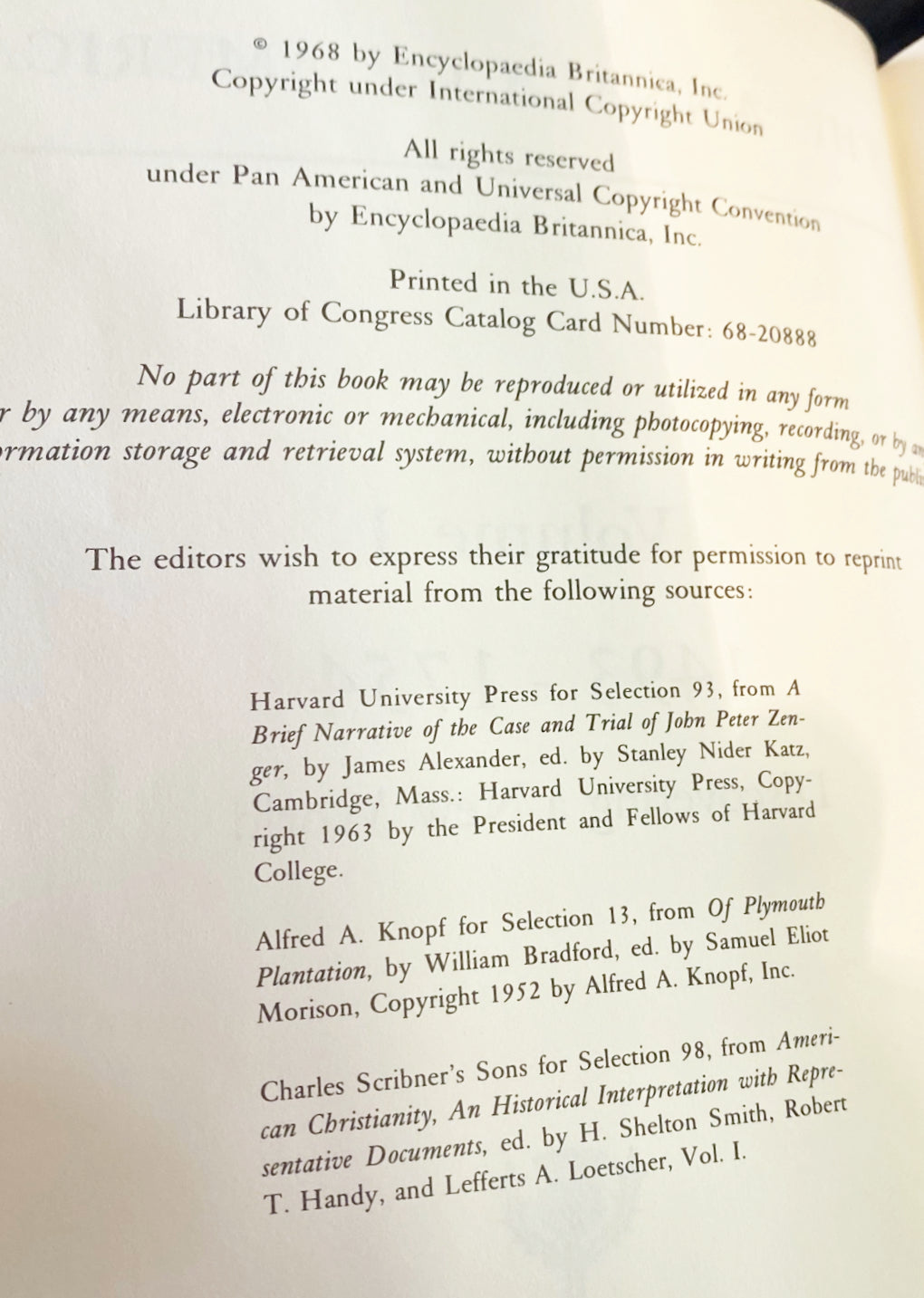 THE ANNALS OF AMERICA, 21 VOLUMES, 1968