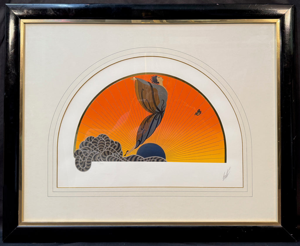 ROMAIN DE TIRTOFF, OR ERTE (1892-1990) HAND SIGNED, LIMITED EDITION, SILK SCREEN SERIGRAPH ON PAPER TITLED SUNRISE, 23.5IN x 29IN (60cm x 74cm)