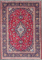 VINTAGE PERSIAN KASHAN HAND KNOTTED RUG, 8.0 x 11.4 (244cm x 345cm)