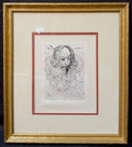 SALVADOR DALI (1904-1989) ORIGINAL ETCHING TITLED CERVANTES WITH COA, 14.75IN x 16.75IN (37.5cm x 42.5cm)