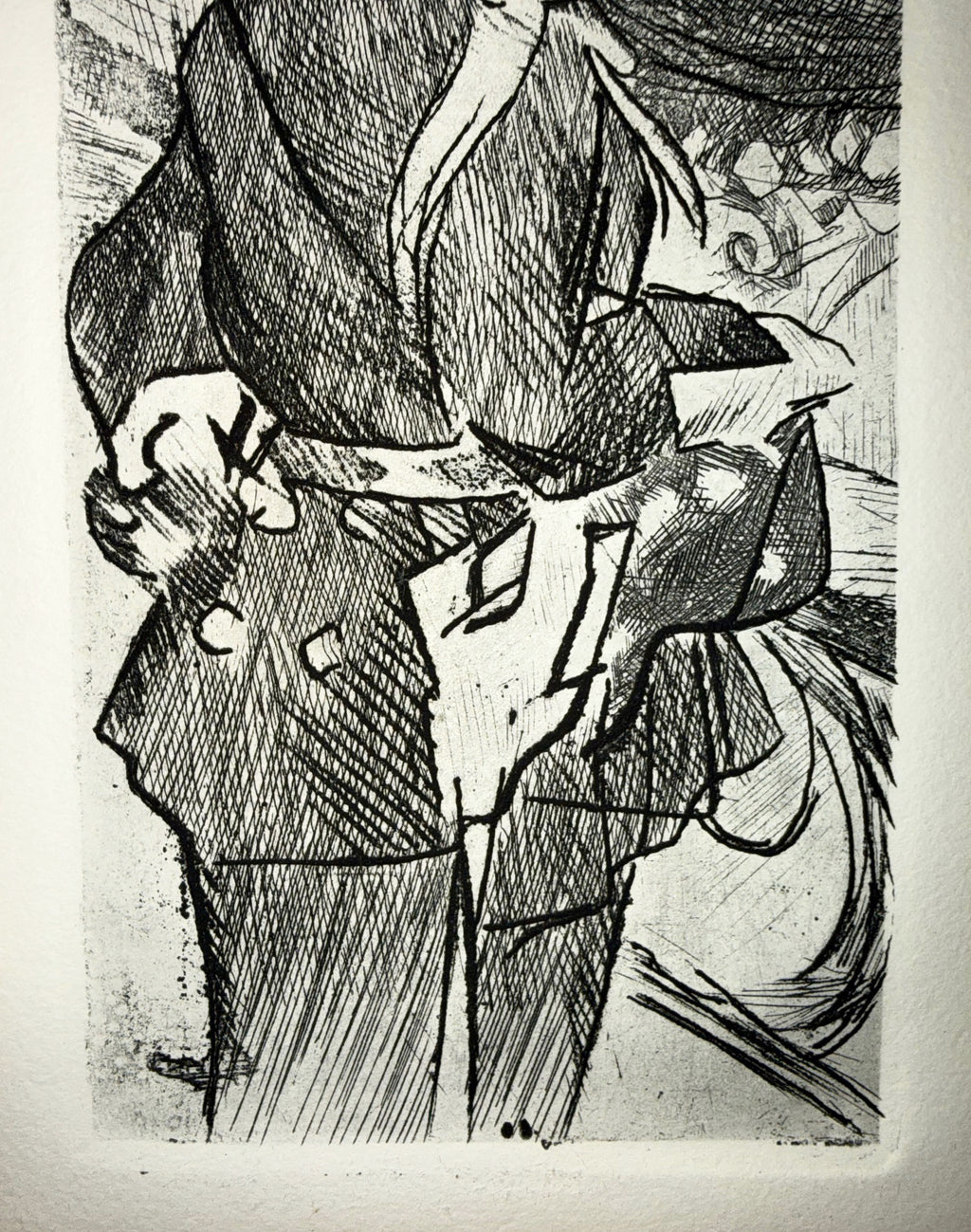 JACQUES VILLON (1875-1963) ETCHING TITLED FETE CHAMPETRE WITH COA, 14IN x 15.5IN (36cm x 39cm)