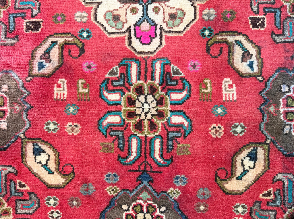 ANTIQUE PERSIAN HAMADAN HAND KNOTTED RUNNER, 3.5 x 12.0 (104cm x 366cm)