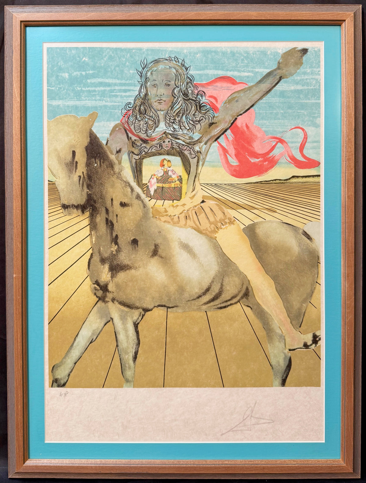 SALVADOR DALI (1904-1989) HAND SIGNED, LIMITED EDITION ARTIST’S PROOF LITHOGRAPH TITLED CHEVALIER SURREALISTE, 23.5IN x 31.5IN (60cm x 80cm)