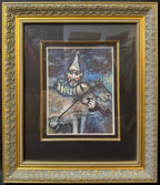 MARC CHAGALL (1887-1985) HAND SIGNED LITHOGRAPH TITLED LE CLOWN MUSCIEN, 18IN x 21IN WITH COA (46cm x 53cm)