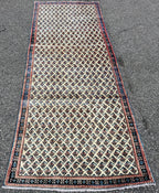 VINTAGE PERSIAN SARABAND MIR HAND KNOTTED RUNNER, 3.10 x 10.0 (117cm x 305cm)