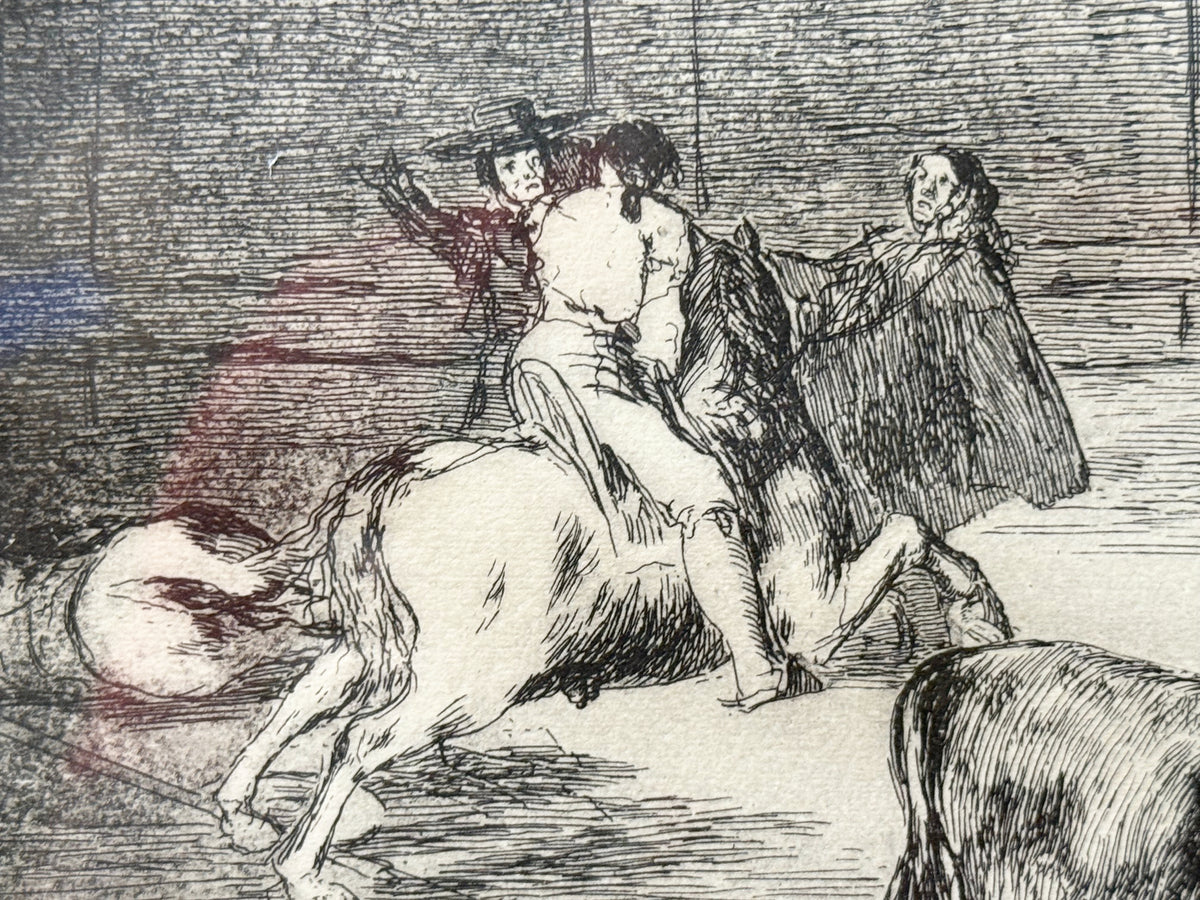 FRANCISCO JOSE DE GOYA Y LUCIENTES (1746-1828) ETCHING TITLED THE CELEBRATED PICADOR, 15IN x 19.25IN (38.1cm x 48.9cm)