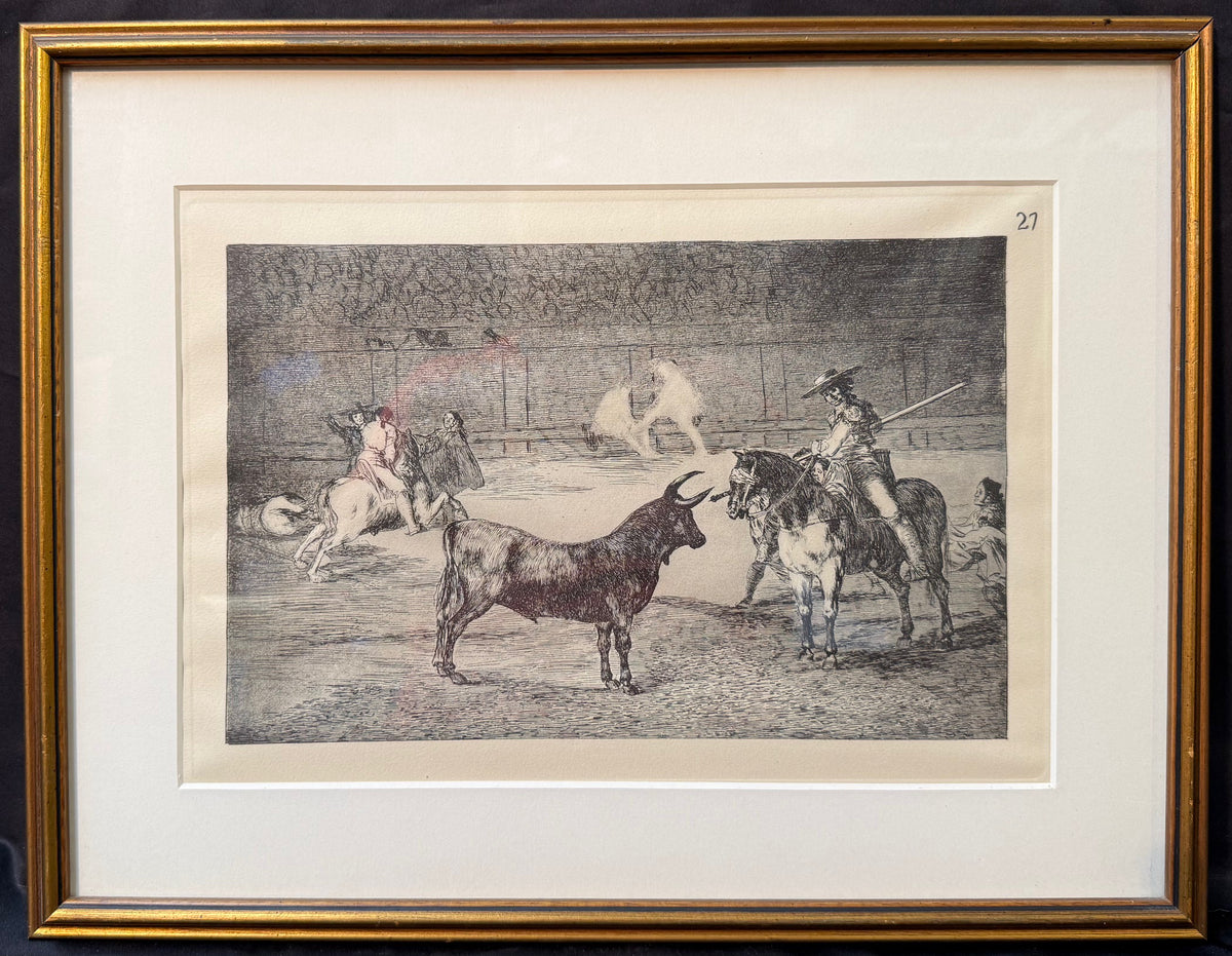 FRANCISCO JOSE DE GOYA Y LUCIENTES (1746-1828) ETCHING TITLED THE CELEBRATED PICADOR, 15IN x 19.25IN (38.1cm x 48.9cm)