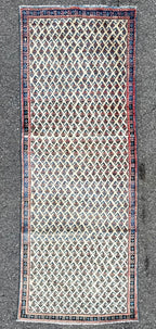 VINTAGE PERSIAN SARABAND MIR HAND KNOTTED RUNNER, 3.10 x 10.0 (117cm x 305cm)