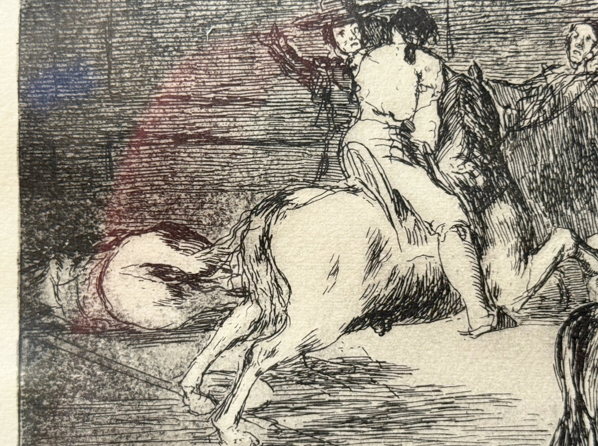 FRANCISCO JOSE DE GOYA Y LUCIENTES (1746-1828) ETCHING TITLED THE CELEBRATED PICADOR, 15IN x 19.25IN (38.1cm x 48.9cm)