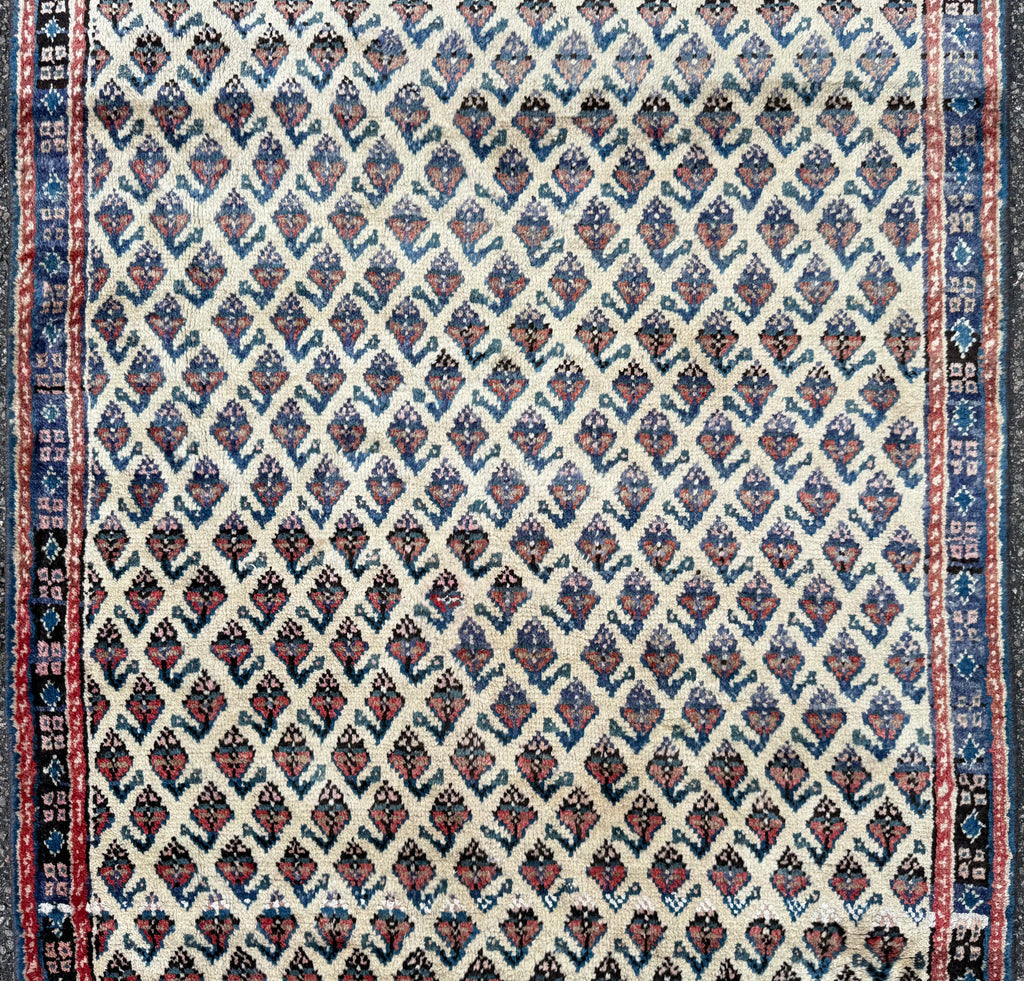 VINTAGE PERSIAN SARABAND MIR HAND KNOTTED RUNNER, 3.10 x 10.0 (117cm x 305cm)
