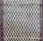 VINTAGE PERSIAN SARABAND MIR HAND KNOTTED RUNNER, 3.10 x 10.0 (117cm x 305cm)