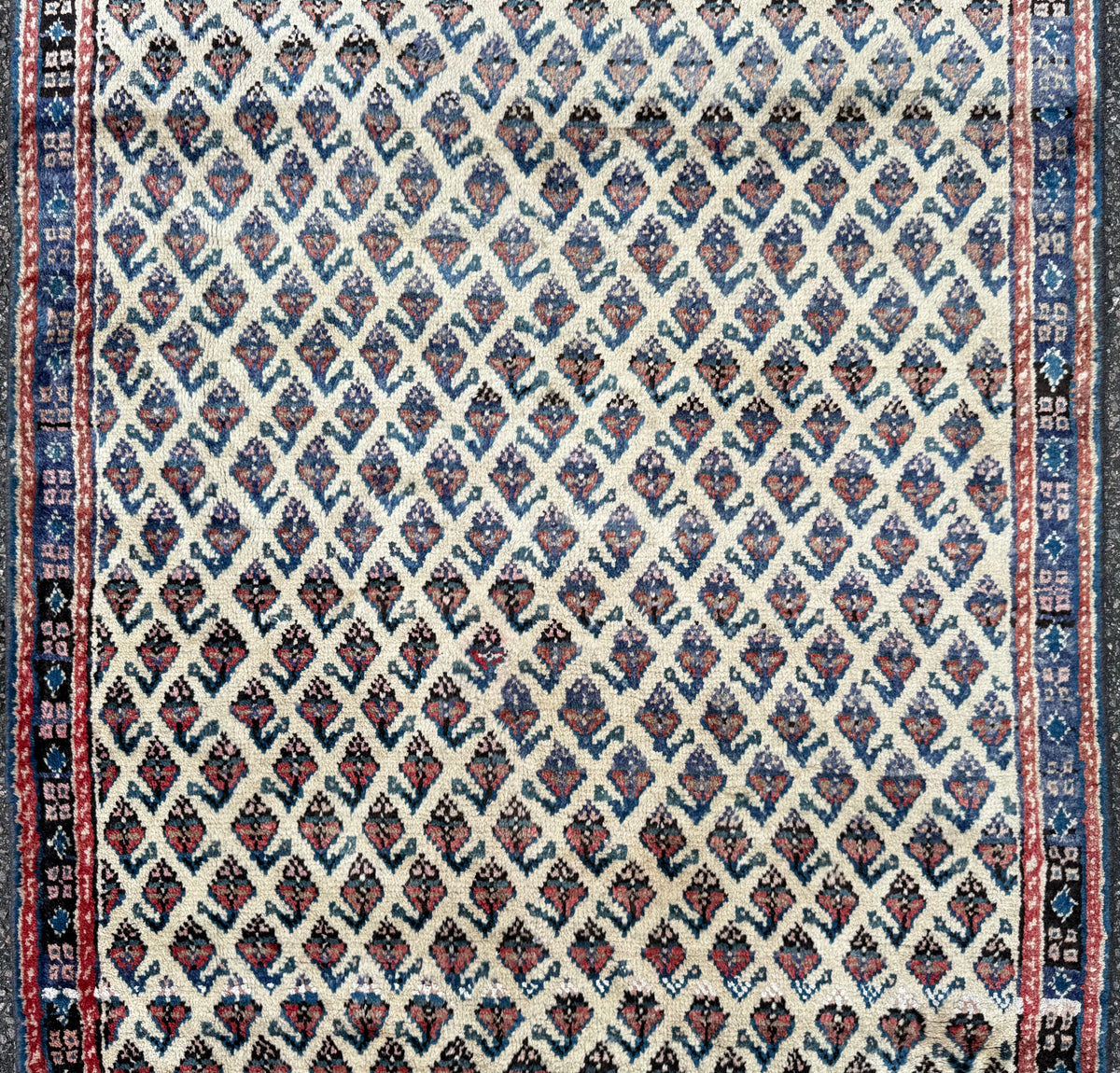 VINTAGE PERSIAN SARABAND MIR HAND KNOTTED RUNNER, 3.10 x 10.0 (117cm x 305cm)