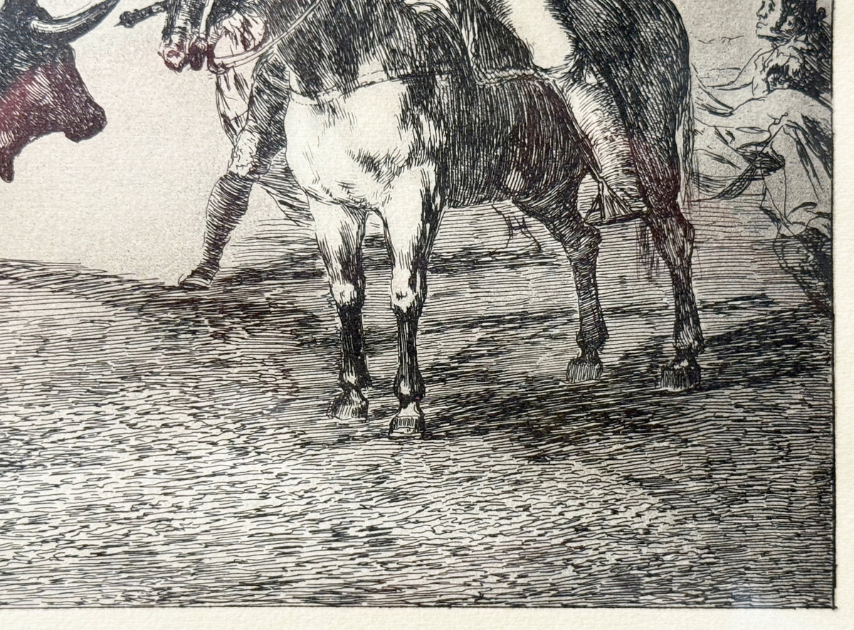 FRANCISCO JOSE DE GOYA Y LUCIENTES (1746-1828) ETCHING TITLED THE CELEBRATED PICADOR, 15IN x 19.25IN (38.1cm x 48.9cm)