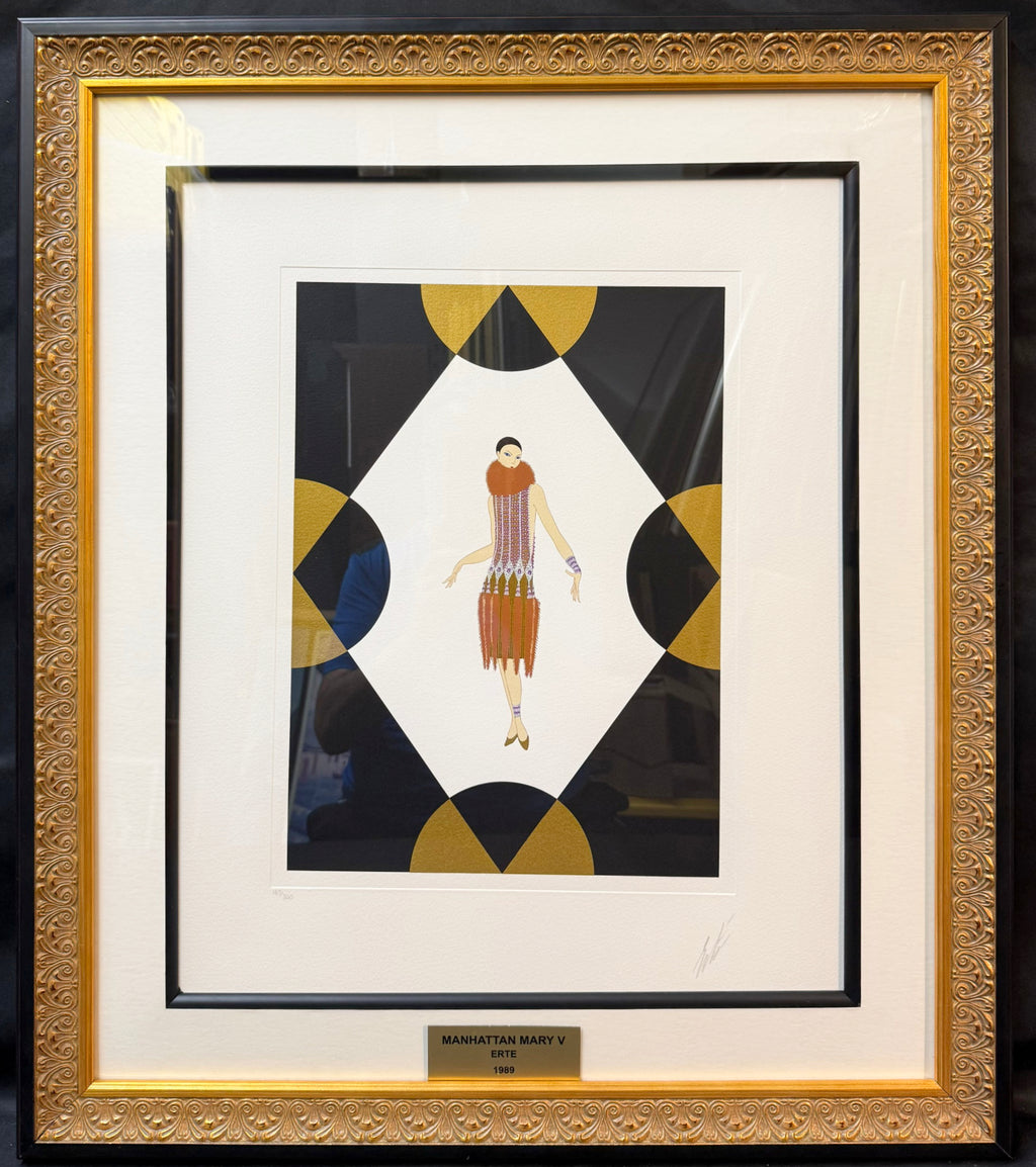 ERTE (1892-1990) HAND-SIGNED, LIMITED EDITION SERIGRAPH TITLED MANHATTAN MARY V, 25IN x 29.5IN (64cm x 75cm)