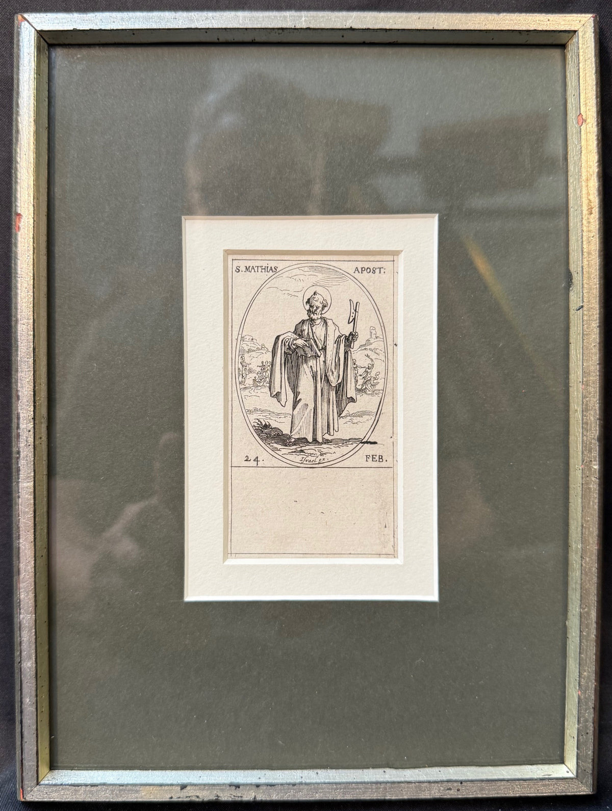 JACQUES CALLOT (1592-1635) ORIGINAL ETCHING S. MATHIAS APOTRE, 7.25IN x 9.25IN (18cm x 23cm) WITH PROVENANCE