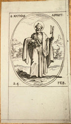 JACQUES CALLOT (1592-1635) ORIGINAL ETCHING S. MATHIAS APOTRE, 7.25IN x 9.25IN (18cm x 23cm) WITH PROVENANCE