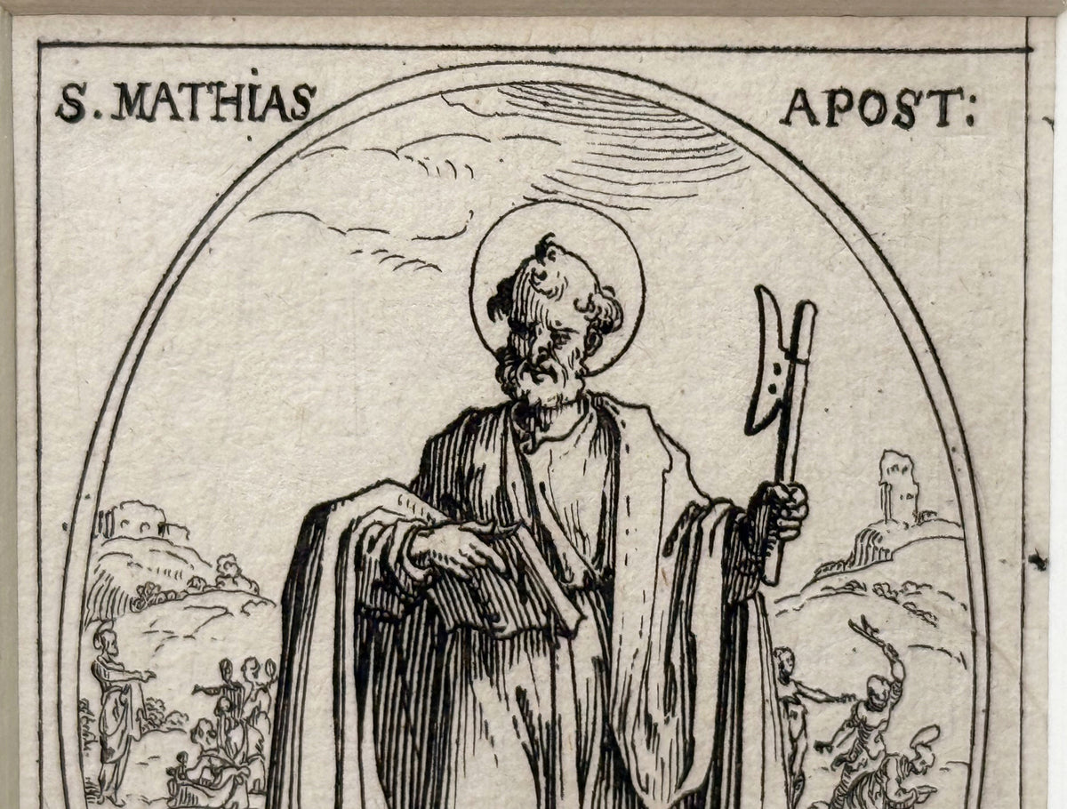 JACQUES CALLOT (1592-1635) ORIGINAL ETCHING S. MATHIAS APOTRE, 7.25IN x 9.25IN (18cm x 23cm) WITH PROVENANCE