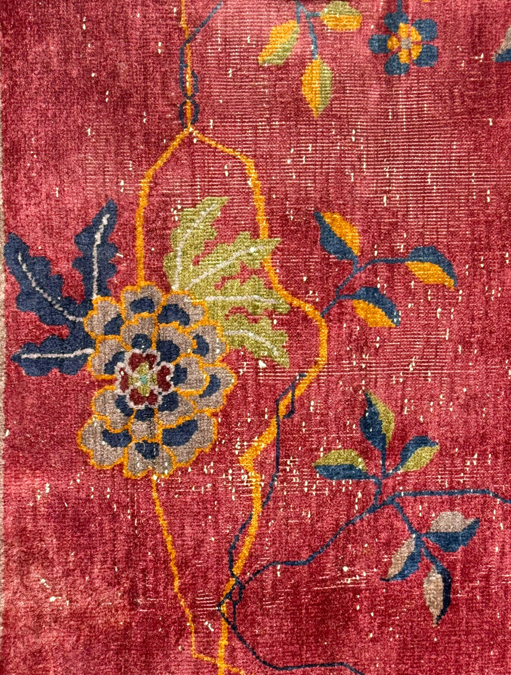 ANTIQUE CHINESE NICHOLS ART DECO HAND-KNOTTED RUG, 1920S SLIGHTLY DISTRESSED, 8.10 x 11.9 (269cm x 358cm)