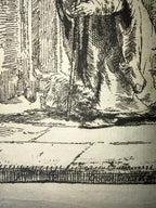 REMBRANDT VAN RIJN (1606-1669) ETCHING AND DRYPOINT TITLED THE BLINDNESS OF TOBIT: THE LARGER PLATE, 15.5IN x 16.5IN (39cm x 42cm)