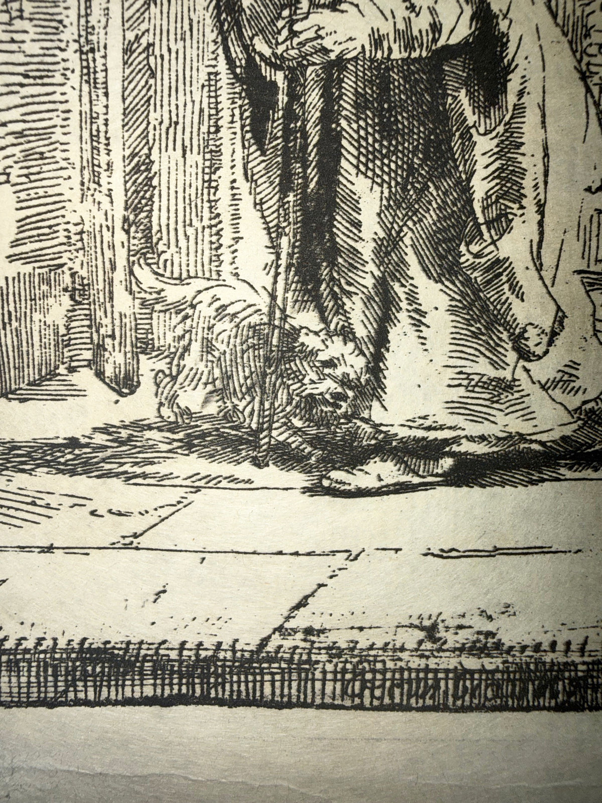 REMBRANDT VAN RIJN (1606-1669) ETCHING AND DRYPOINT TITLED THE BLINDNESS OF TOBIT: THE LARGER PLATE, 15.5IN x 16.5IN (39cm x 42cm)