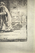 REMBRANDT VAN RIJN (1606-1669) ETCHING AND DRYPOINT TITLED THE BLINDNESS OF TOBIT: THE LARGER PLATE, 15.5IN x 16.5IN (39cm x 42cm)