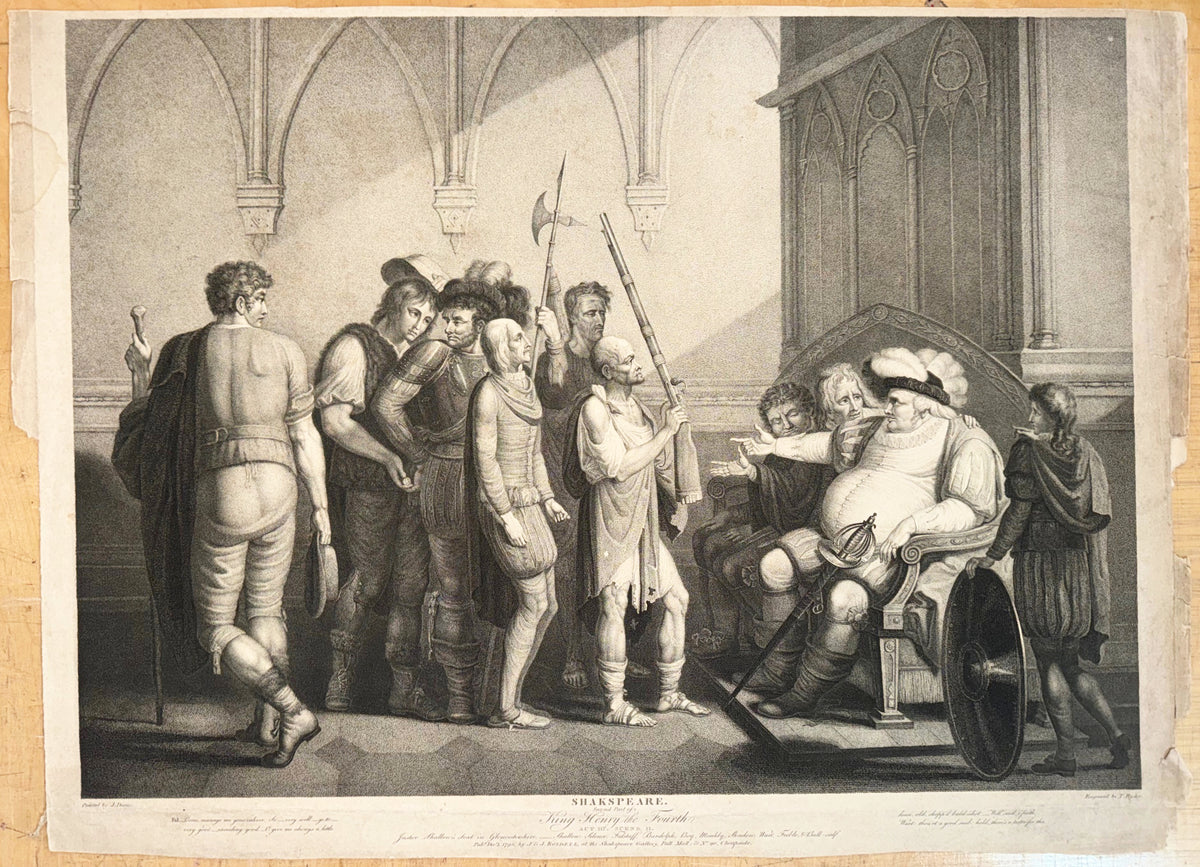 SHAKESPREARE HENRY IV, THOMAS RYDER (1746-1810) AFTER JOHN DOWNMAN (1750-1824) FROM BOYDELL SHAKESPEARE GALLERY ENGRAVING, 22IN x 29.5IN (56cm x 75cm)