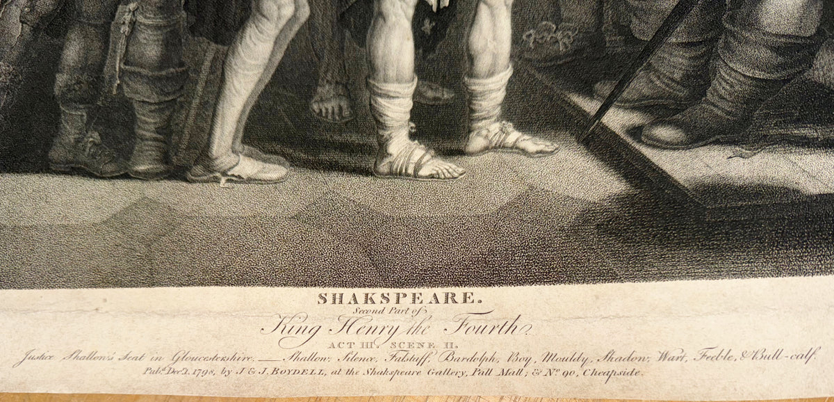 SHAKESPREARE HENRY IV, THOMAS RYDER (1746-1810) AFTER JOHN DOWNMAN (1750-1824) FROM BOYDELL SHAKESPEARE GALLERY ENGRAVING, 22IN x 29.5IN (56cm x 75cm)