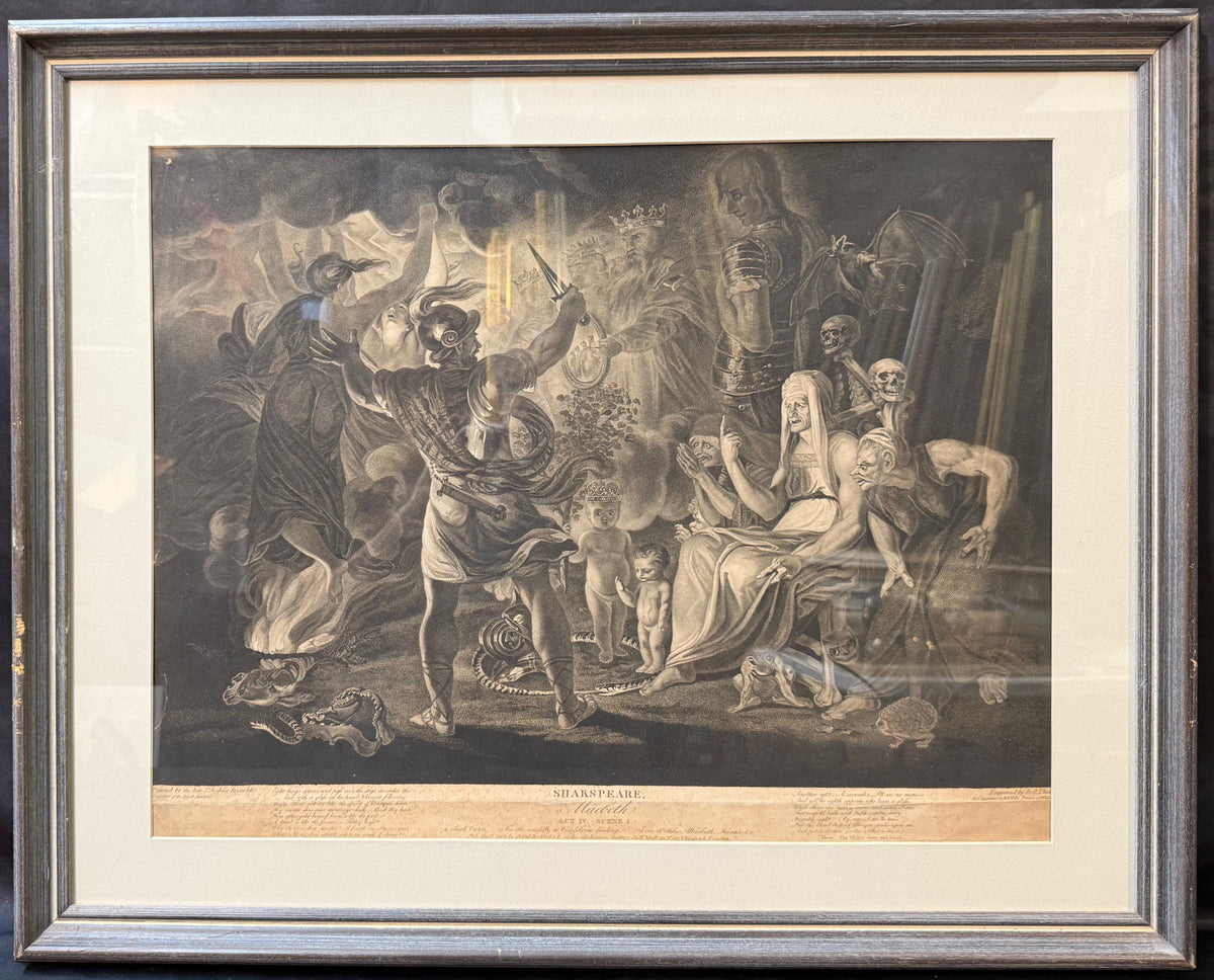 SHAKESPREARE MACBETH, ROBERT THEW (1758-1802) AFTER SIR JOSHUA REYNOLDS (1723-1792) FROM BOYDELL SHAKESPEARE GALLERY ENGRAVING, 1802, 25IN x 30.5IN (64cm x 77cm)