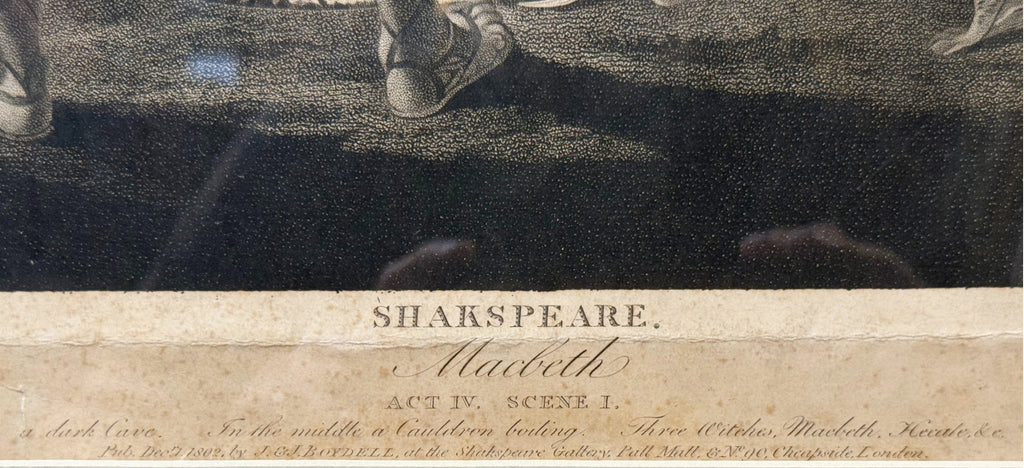 SHAKESPREARE MACBETH, ROBERT THEW (1758-1802) AFTER SIR JOSHUA REYNOLDS (1723-1792) FROM BOYDELL SHAKESPEARE GALLERY ENGRAVING, 1802, 25IN x 30.5IN (64cm x 77cm)