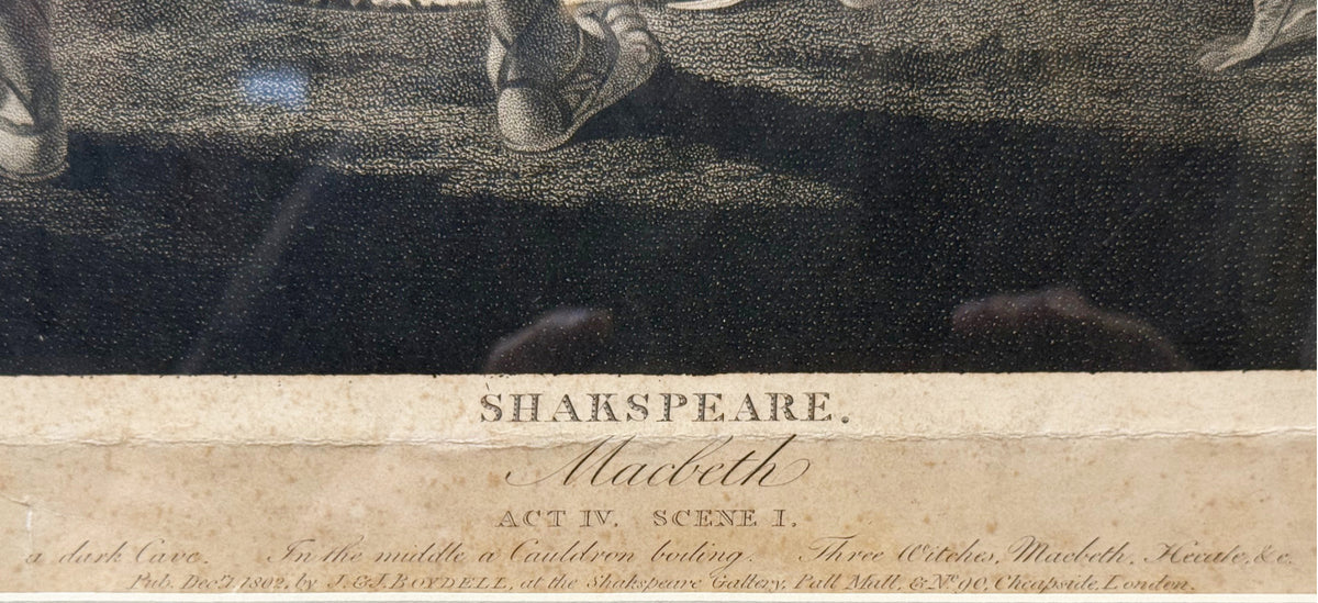 SHAKESPREARE MACBETH, ROBERT THEW (1758-1802) AFTER SIR JOSHUA REYNOLDS (1723-1792) FROM BOYDELL SHAKESPEARE GALLERY ENGRAVING, 1802, 25IN x 30.5IN (64cm x 77cm)