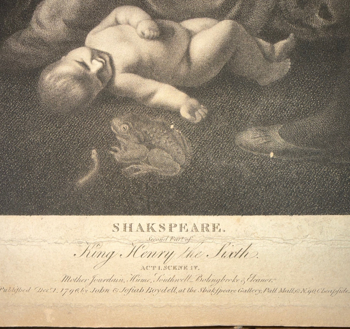 SHAKESPREARE HENRY VI, GEORGE C. PLAYTER (LATE 18TH CENTURY) AFTER JOHN OPIE (1761-1807) FROM BOYDELL SHAKESPEARE GALLERY ENGRAVING, 1796, 26IN x 29IN (66cm x 74cm)