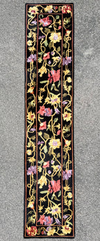 SAVONNERIE STYLE HAND KNOTTED RUNNER, 2.7 x 11.11 (79cm x 363cm)