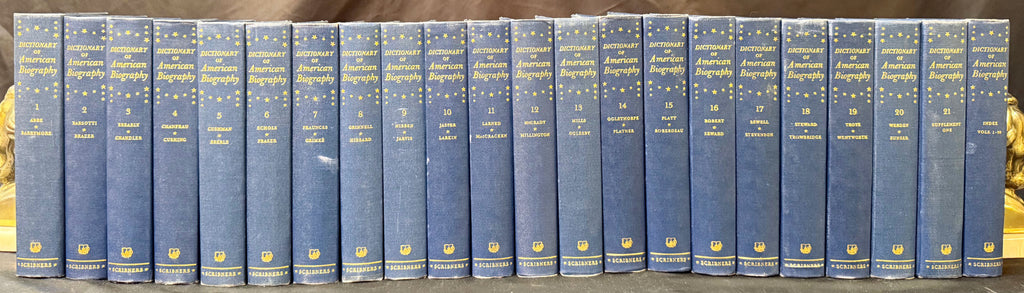 DICTIONARY OF AMERICAN BIOGRAPHY, 22 VOLUMES, 1928