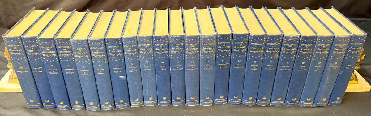 DICTIONARY OF AMERICAN BIOGRAPHY, 22 VOLUMES, 1928