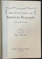 DICTIONARY OF AMERICAN BIOGRAPHY, 22 VOLUMES, 1928