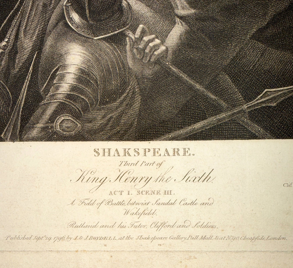 SHAKESPREARE HENRY VI, ENGRAVED BY GEORGE C. PLAYTER (LATE 18th CENTURY) AFTER JAMES NORTHCOTE (1746-1831) FROM BOYDELL SHAKESPEARE GALLERY ENGRAVING, 1796, 24IN x 28.5IN (61cm x 72cm)