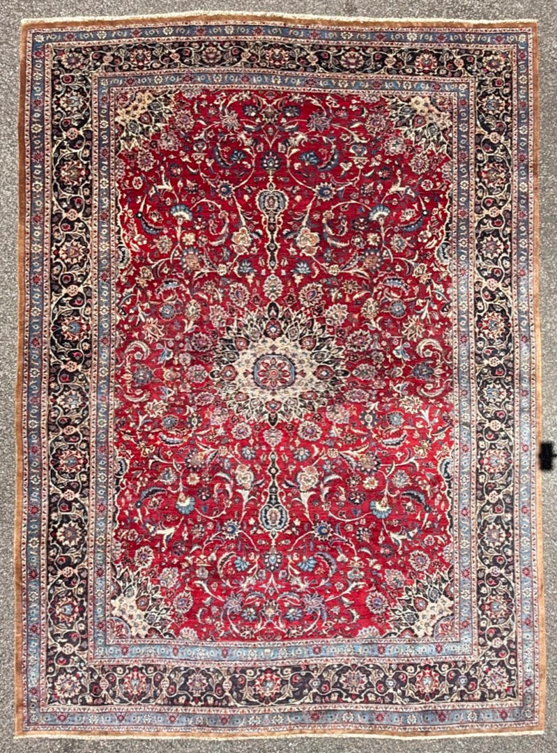 VINTAGE PERSIAN MASHAD HAND KNOTTED RUG, 9.7 x 13.0 (292cm x 396cm)