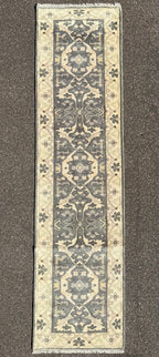 OUSHAK HAND KNOTTED RUNNER, NEW, 2.6 x 10.0 (76cm x 305cm)