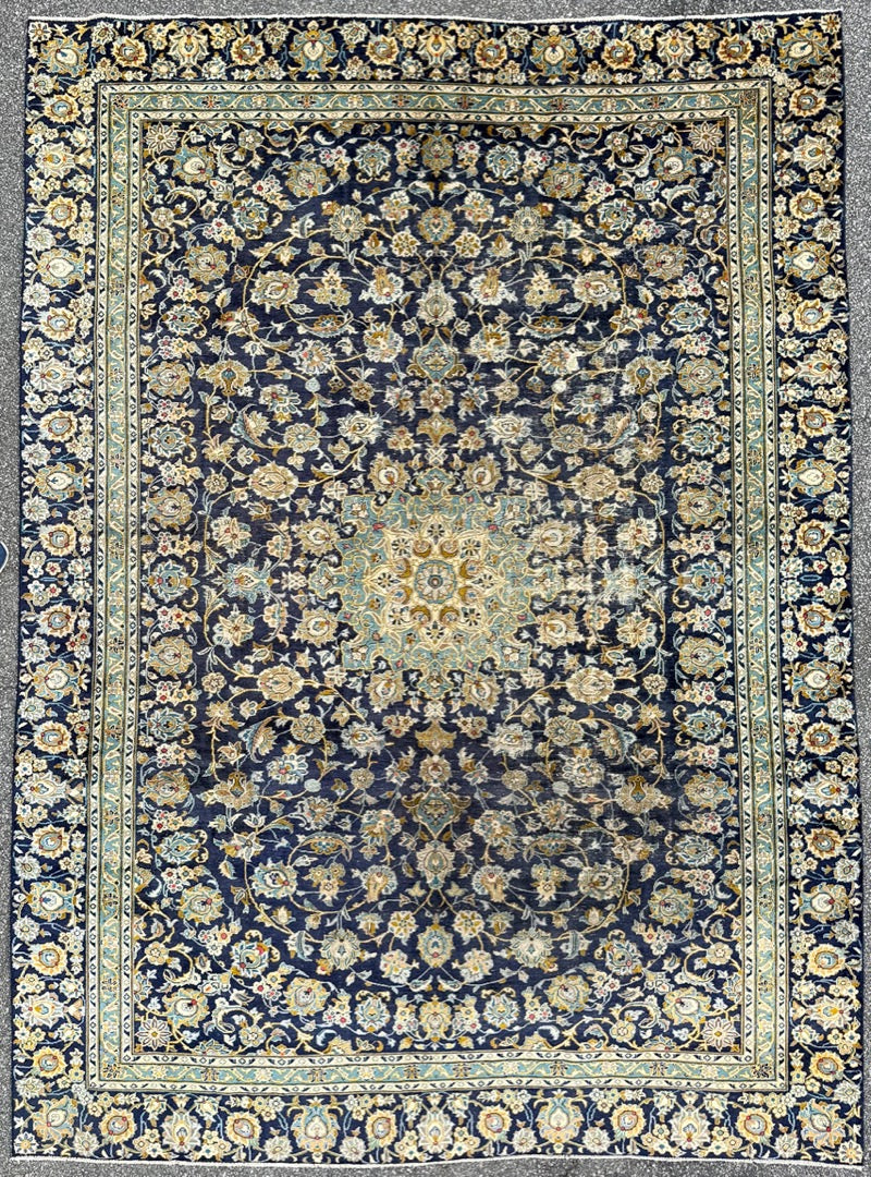 ANTIQUE PERSIAN KASHAN HAND KNOTTED RUG, 9.0 x 12.2 (274cm x 371cm)