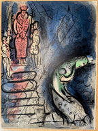 MARC CHAGALL (1887-1985) ORIGINAL LITHOGRAPH TITLED AHASUERUS SENDS VASHTI AWAY, 19.5IN x 23.5IN (50cm x 60cm)