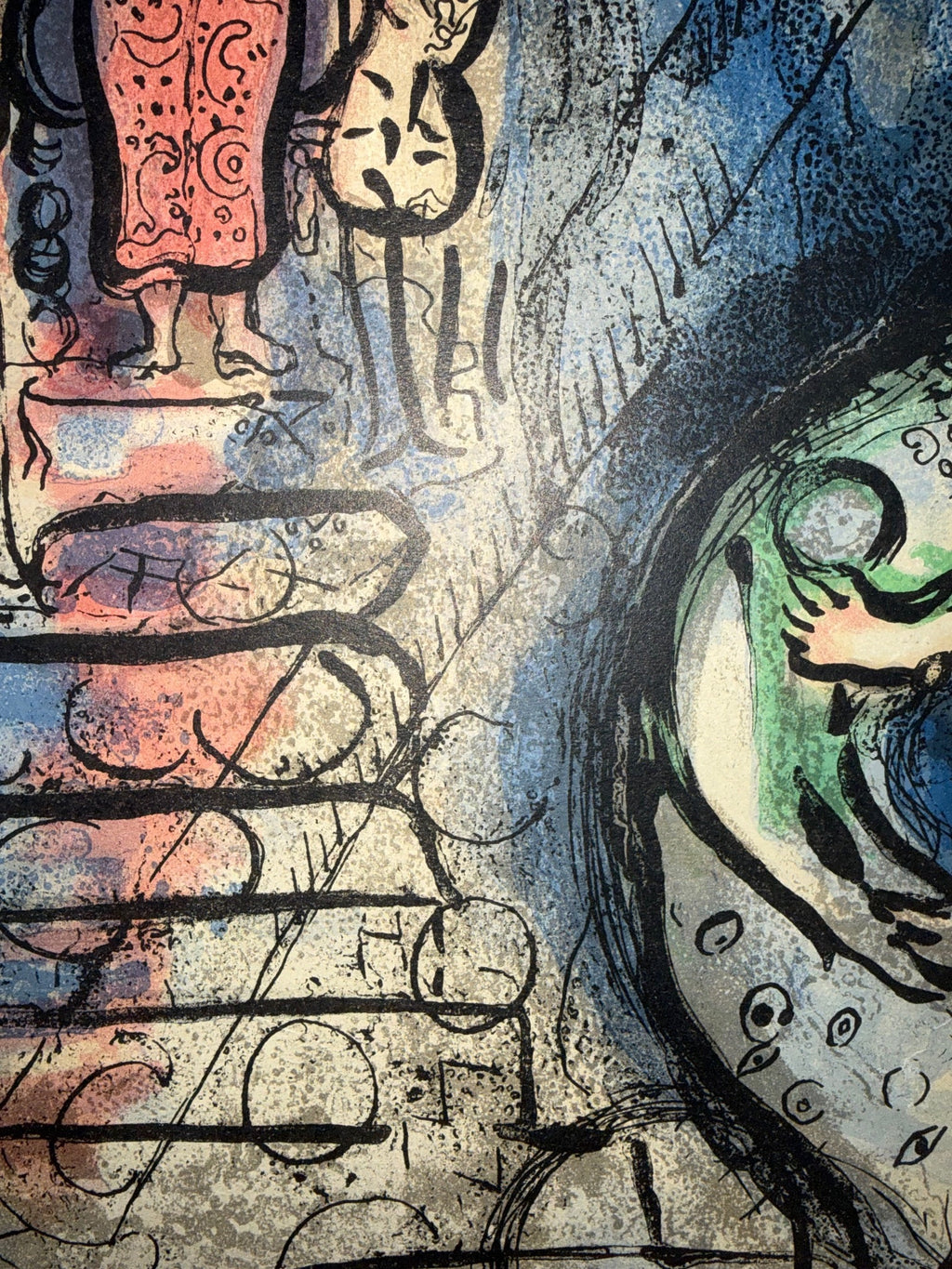 MARC CHAGALL (1887-1985) ORIGINAL LITHOGRAPH TITLED AHASUERUS SENDS VASHTI AWAY, 19.5IN x 23.5IN (50cm x 60cm)