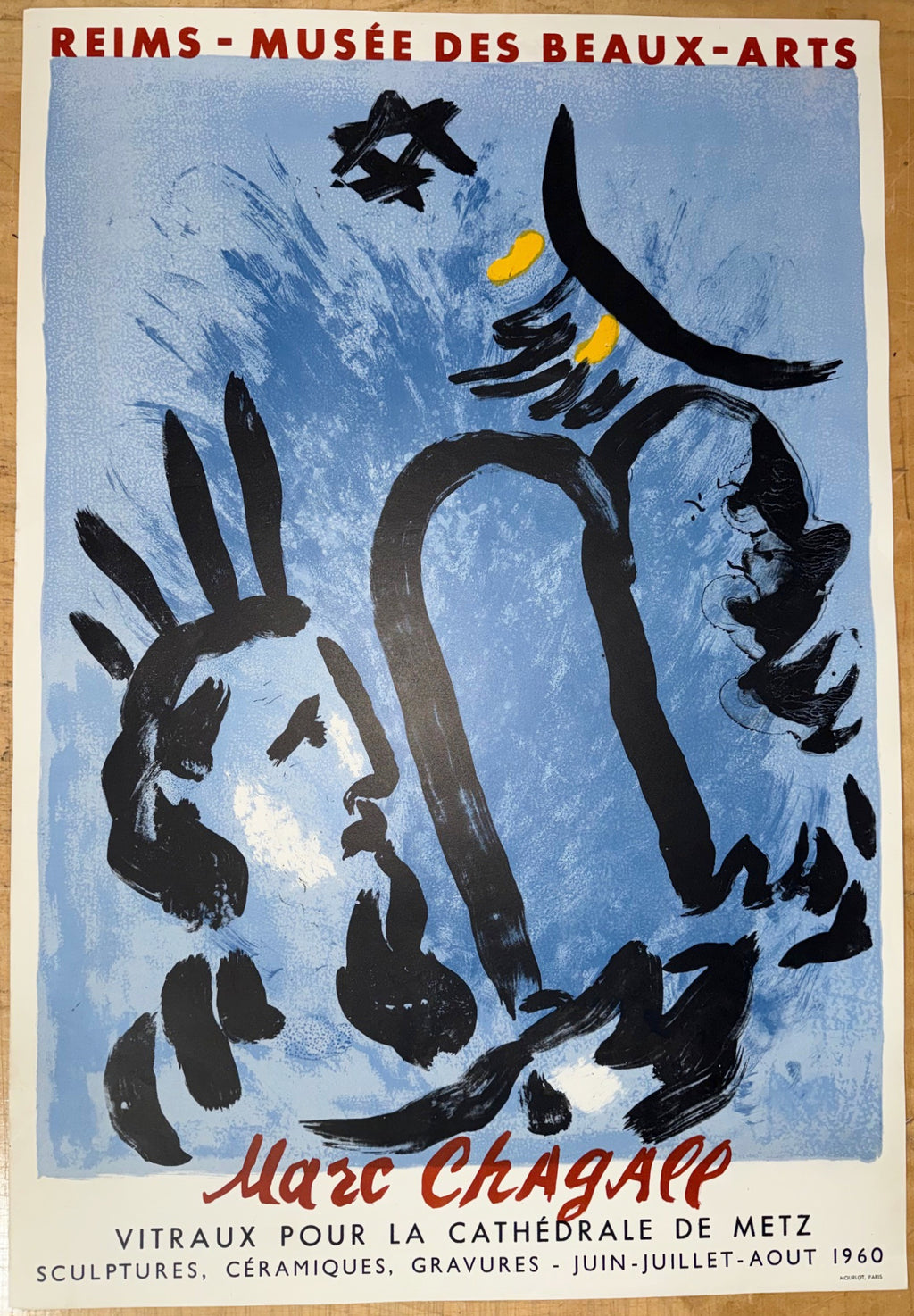 MARC CHAGALL (1887-1985) ORIGINAL EXHIBITION POSTER FOR THE MUSEE DES BEAUX ARTS IN REIMS, 29IN x 36IN (74cm x 91cm)