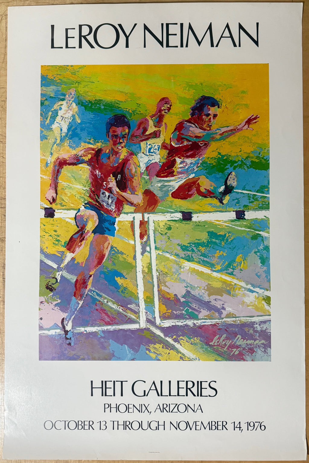 ORIGINAL LEROY NEIMAN (1921-2012) HEIT GALLERIES ART EXHIBITION POSTER, 26IN x 35IN (66cm x 89cm)